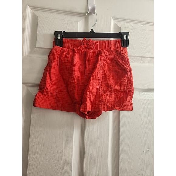 Girls Cooper Key 100% Cotton Soft Red Shorts Medium 7/8 - Picture 1 of 2